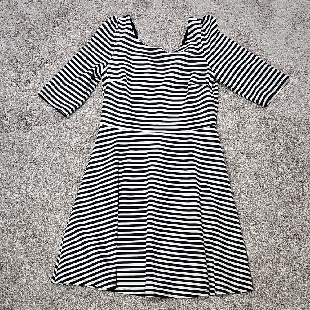 Pixley Black and White Striped Dress